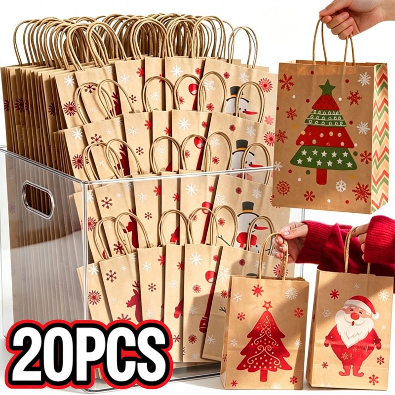 Kraft Paper Box - 2026 Christmas Kraft Paper Gift Bags