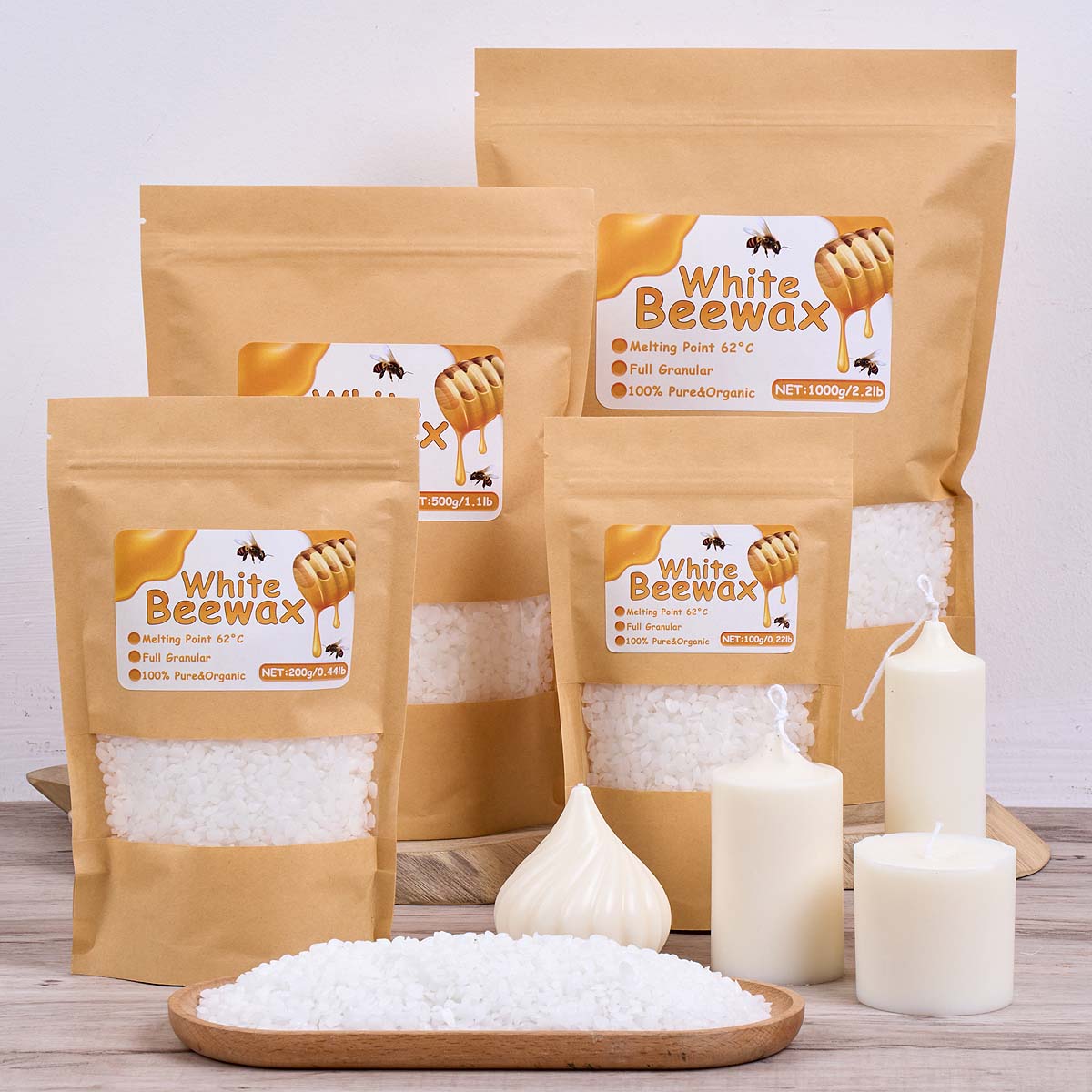 Candle Supplies Beeswax - 1000g White Beeswax DIY Candle Making
