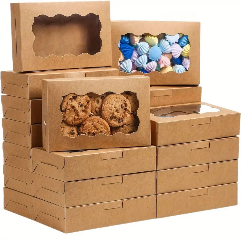 Kraft Paper Box - 15/30pcs Kraft Paper Gift Boxes Cookies,Bread,Candy