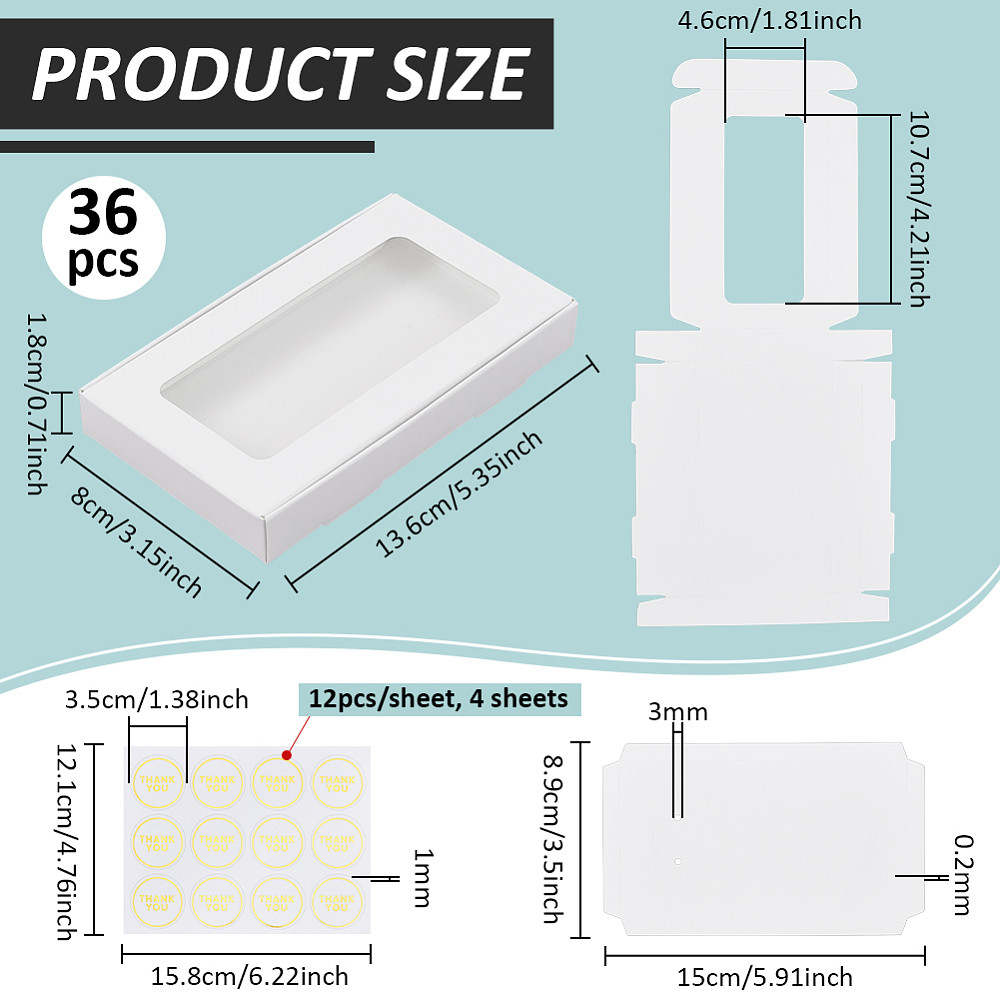 36Pcs Rectangle Kraft Paper St - огляд і ціна Kraft Paper Box