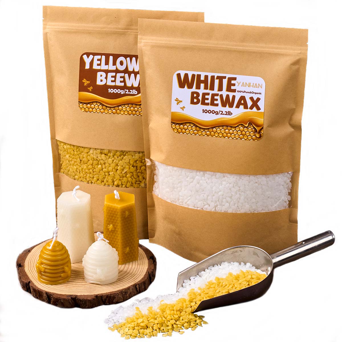 1000g Pure Natural Granular Wh - огляд і ціна Candle Supplies Beeswax